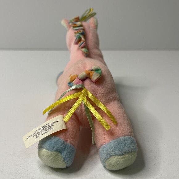 Russ Berrie Pink Unicorn Plush 6.5" Baby Toddler Stuffed Animal Squeaker Toy - Picture 4 of 14